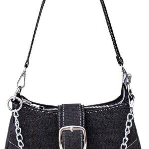 Rhinestone Purse Silver Hobo Purse Sparkly Black Evening Bag for Women Prom Part